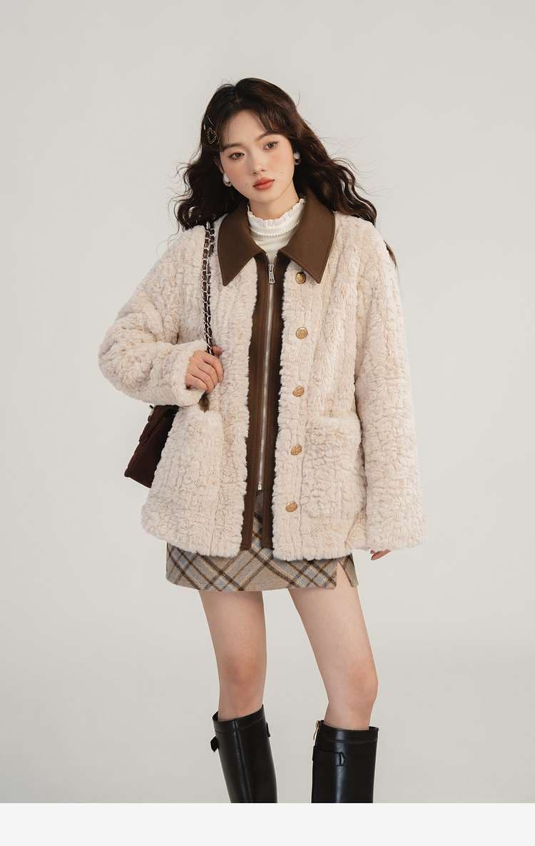 ボアコーディガンジャケット｜デート服