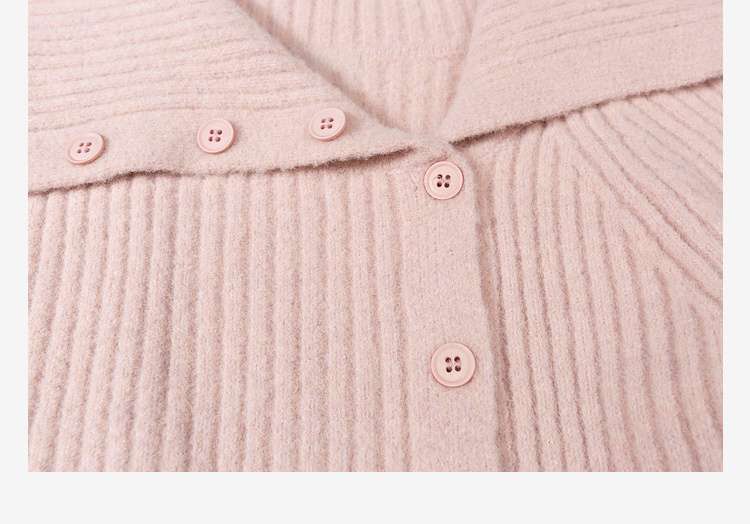 襟抜きリブカーディガン｜デート服