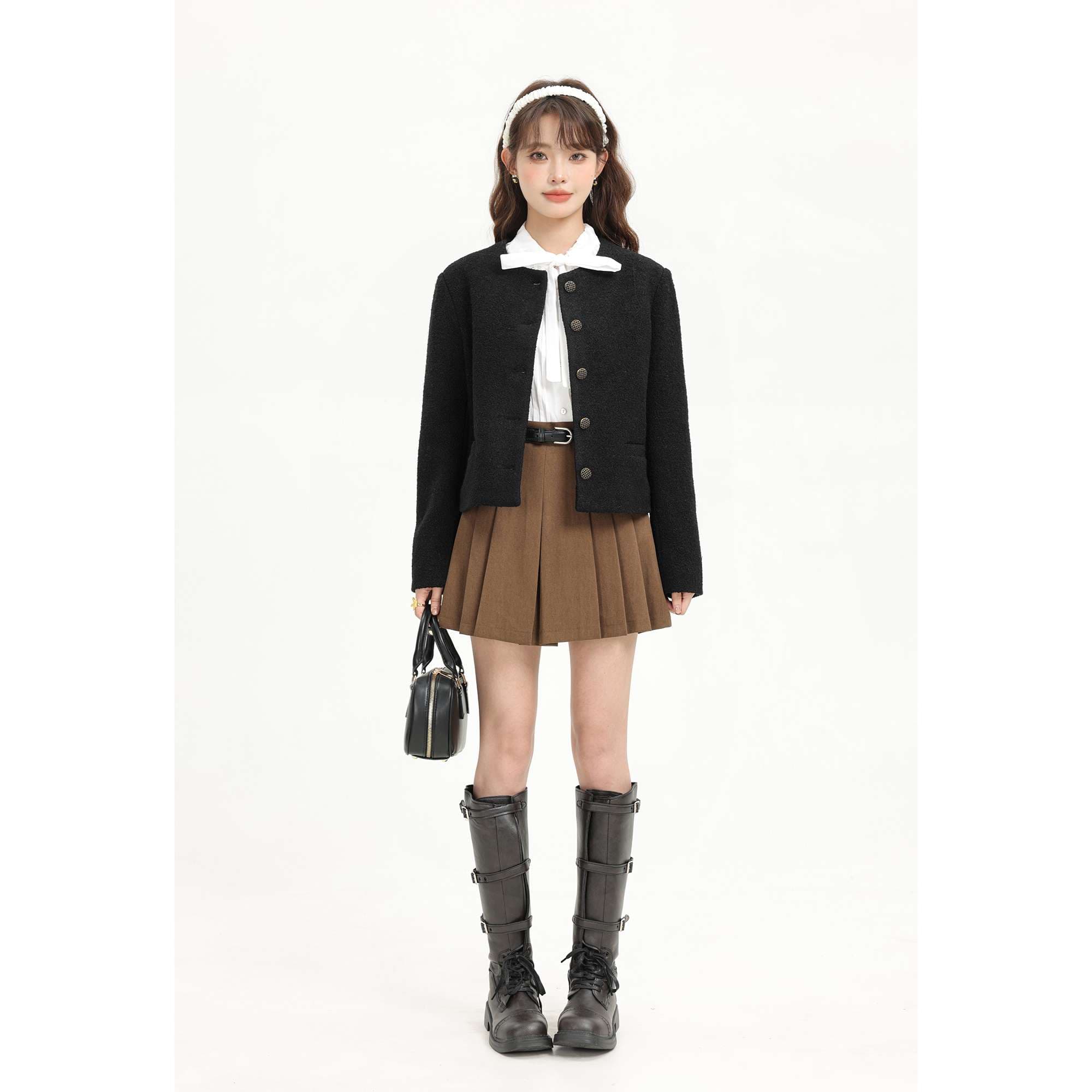 ヴィンテージボタン付きツイードジャケット｜デート服