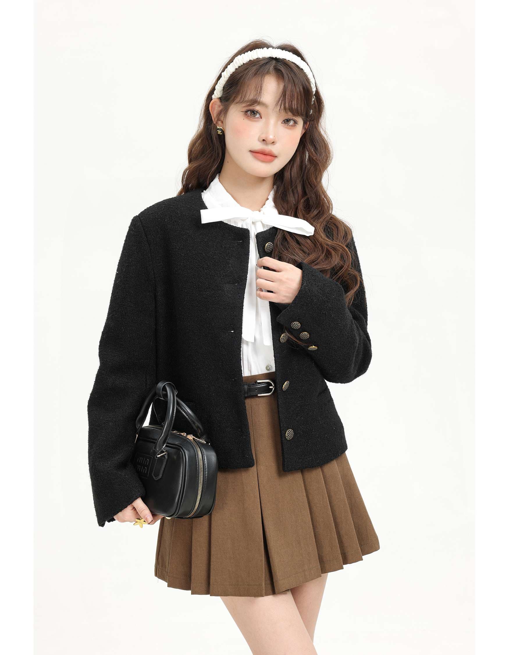 ヴィンテージボタン付きツイードジャケット｜デート服