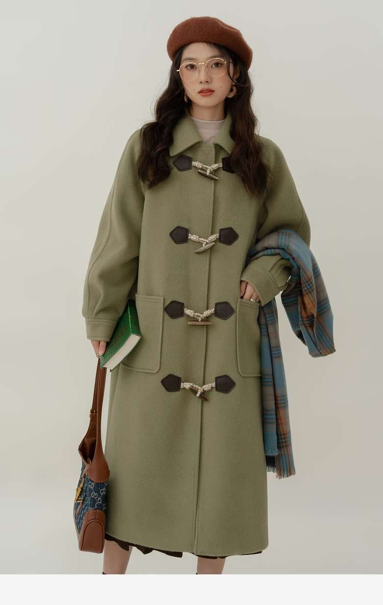 ロングダッフルコート｜デート服