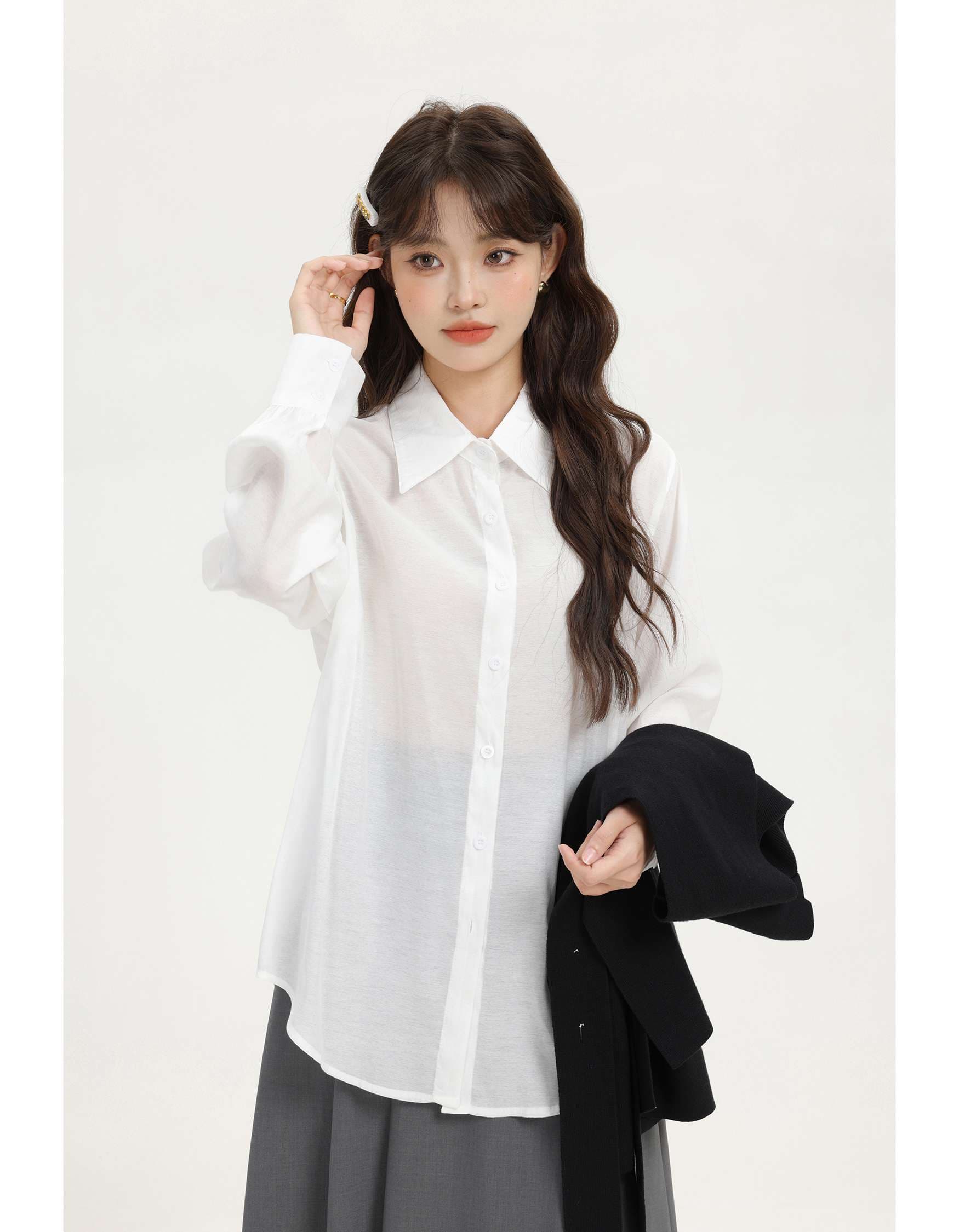レイヤード風ベスト＆シャツセット｜デート服