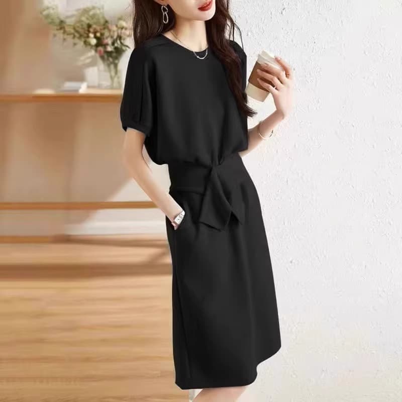 ウエストリボン付きリラックスワンピース｜デート服