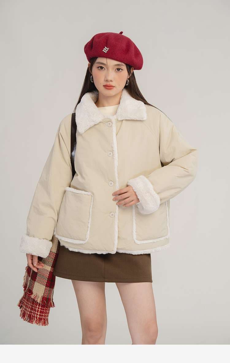リバーシブルボアジャケット｜デート服