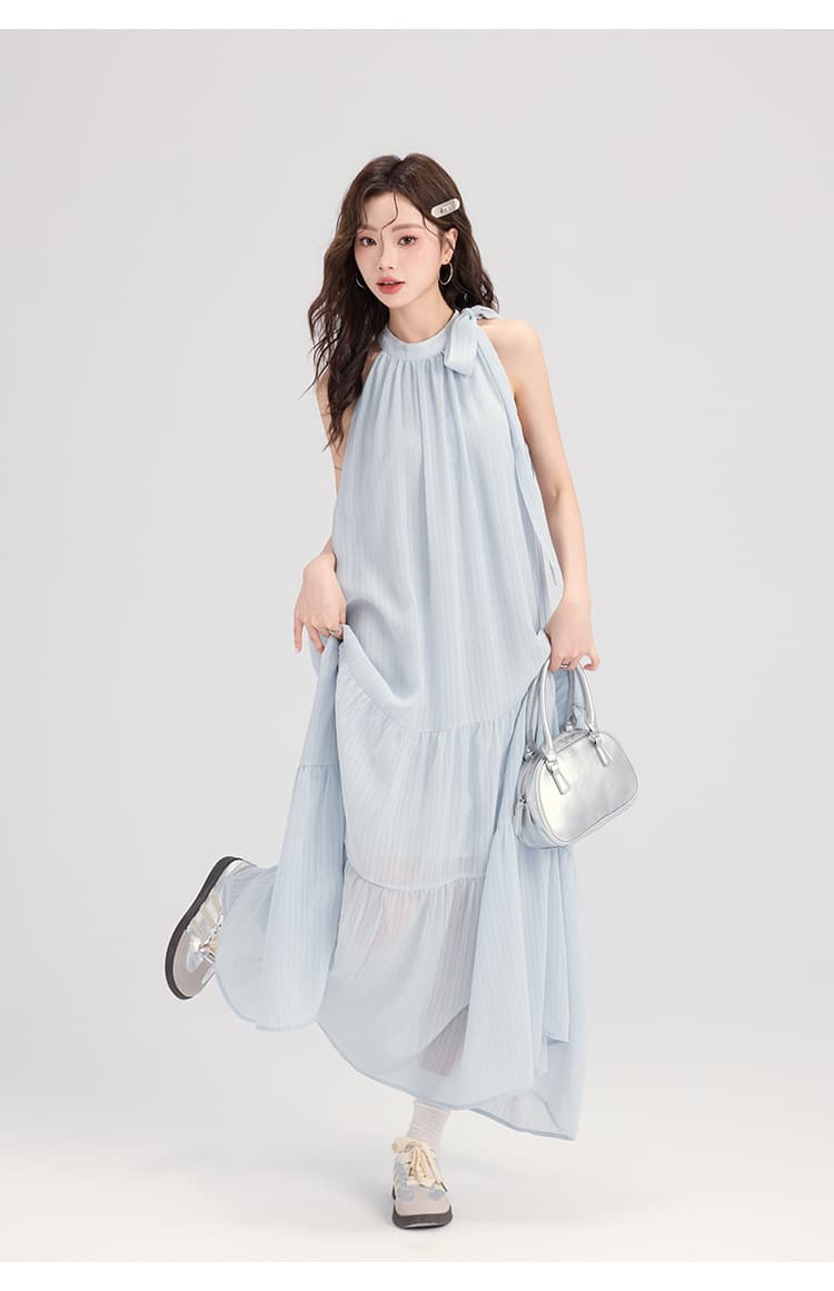 ワンショルダーギャザーマキシワンピース｜デート服