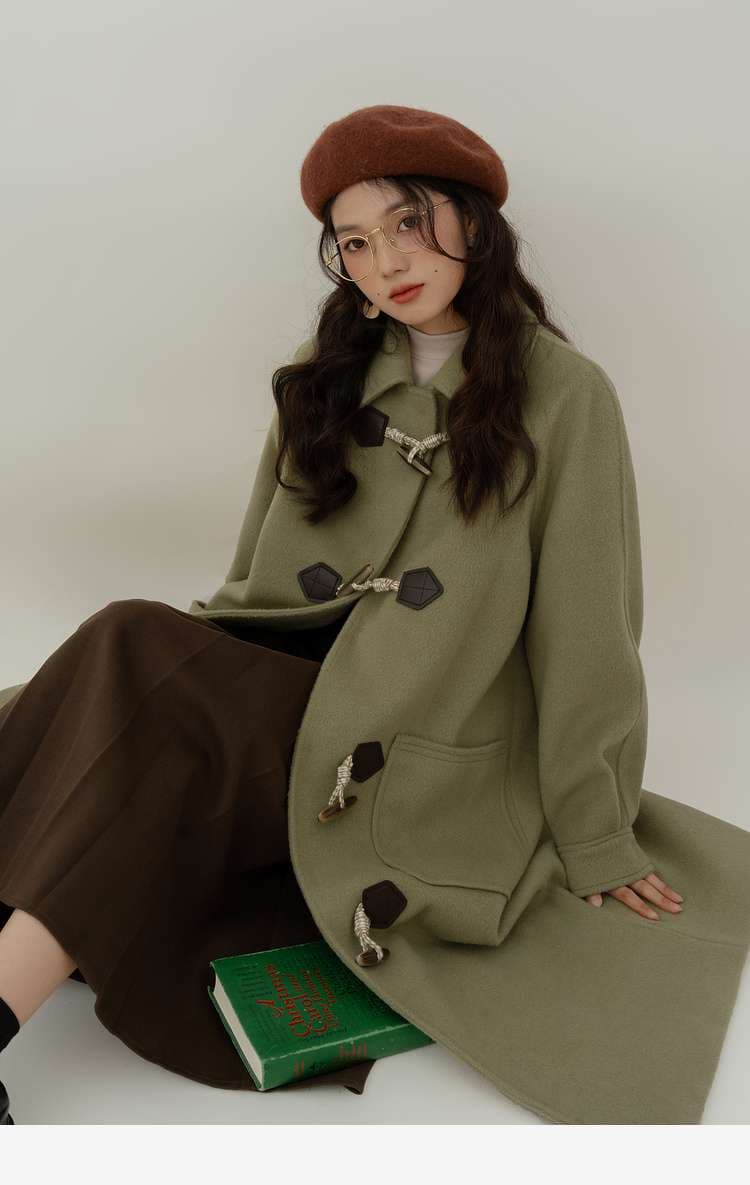 ロングダッフルコート｜デート服