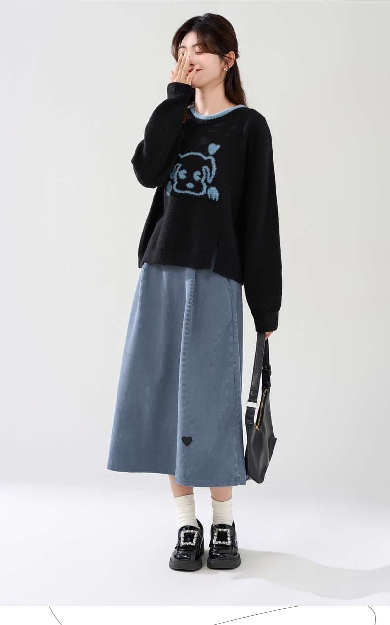 愛らしいハートアクセントスカート｜デート服