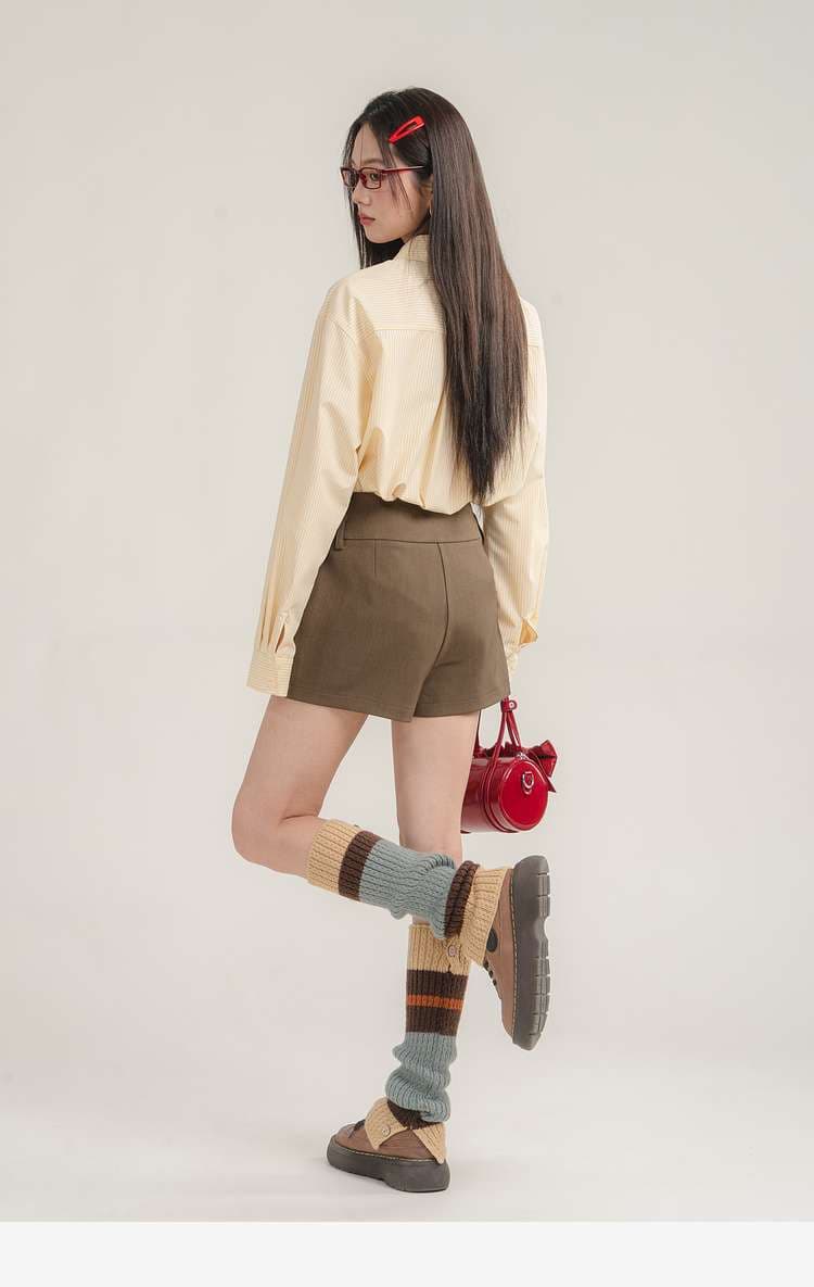 ルーズフィットストライプシャツ｜デート服