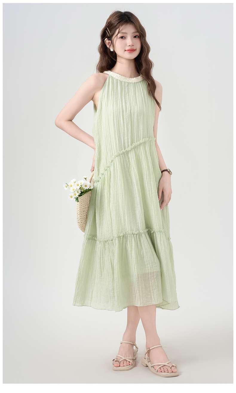 フリル襟ティアードワンピース｜デート服