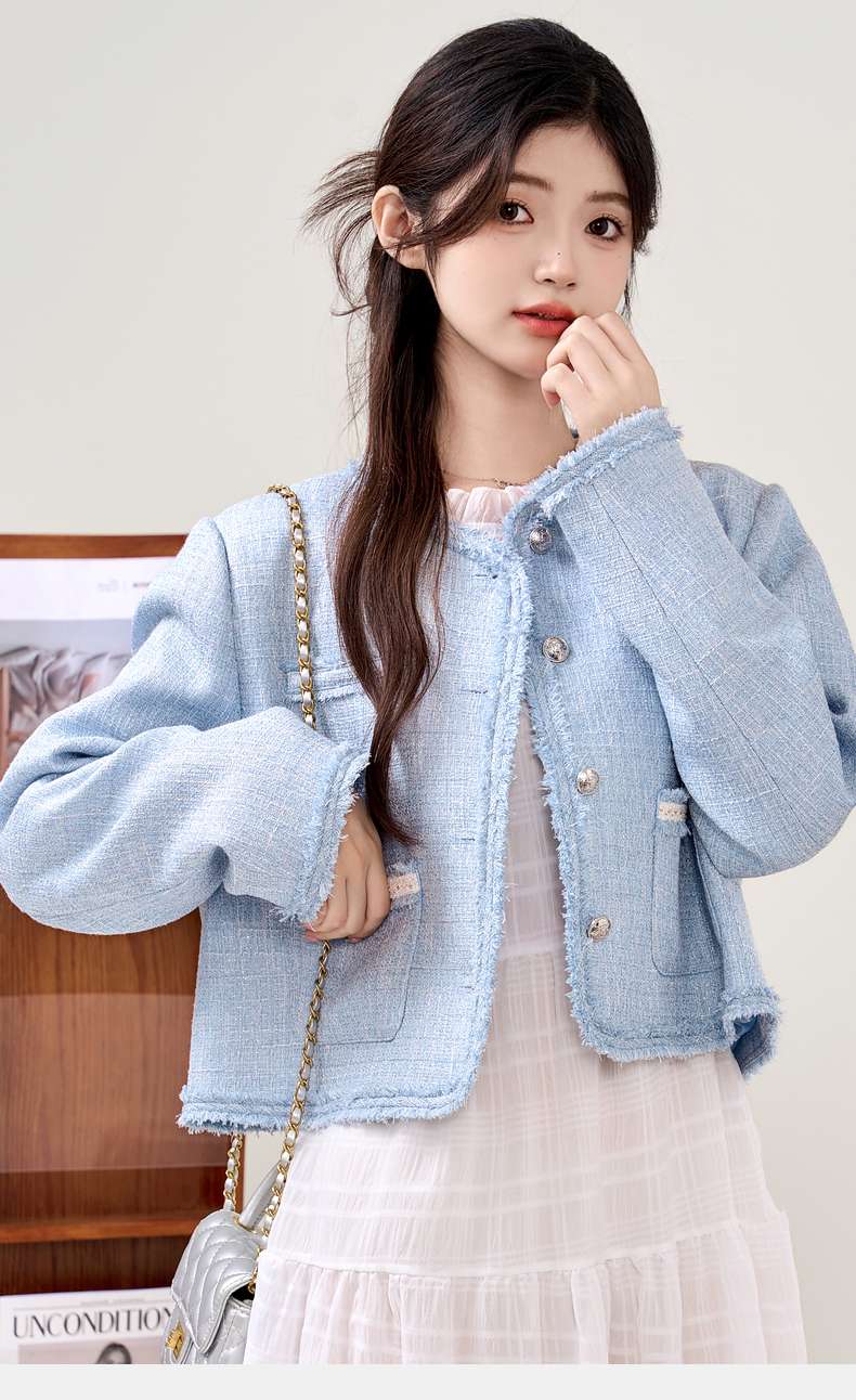 ツイード風ショートジャケット｜デート服