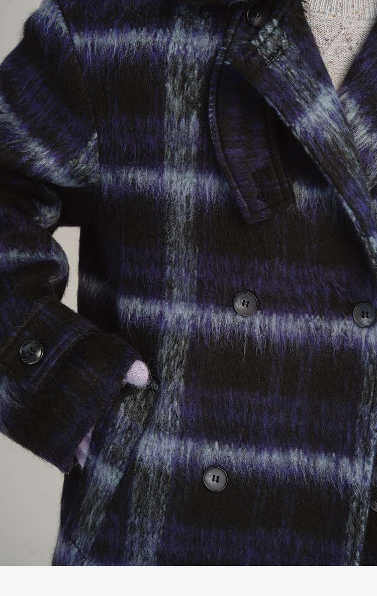 デート服　グラデーションチェックロングコート｜デート服