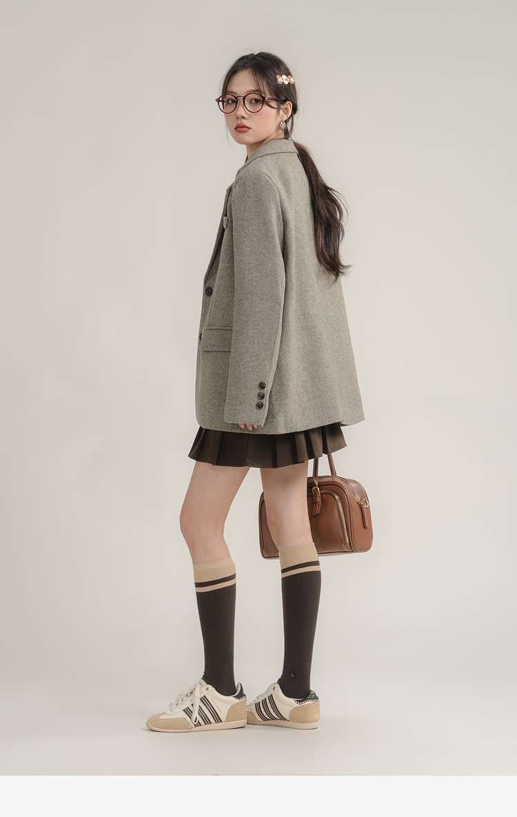 クラシックウールブレンドジャケット｜デート服