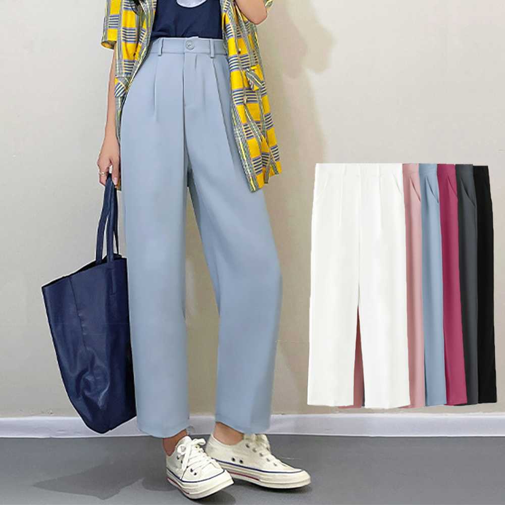 デート服 美脚セミワイドパンツ 6色展開 9分丈ズボン