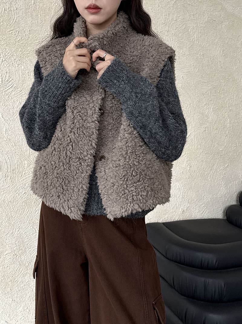 デート服冬のデートもこもこボアベスト