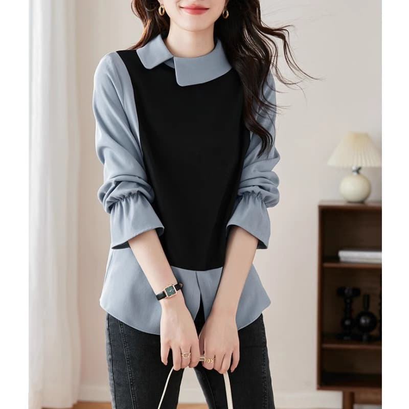 フェイクレイヤードデザインシャツ|デート服