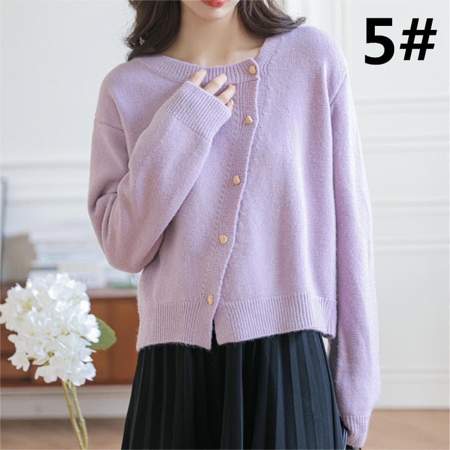 デート服 秋のデート秋冬 やわらか無地カーディガン