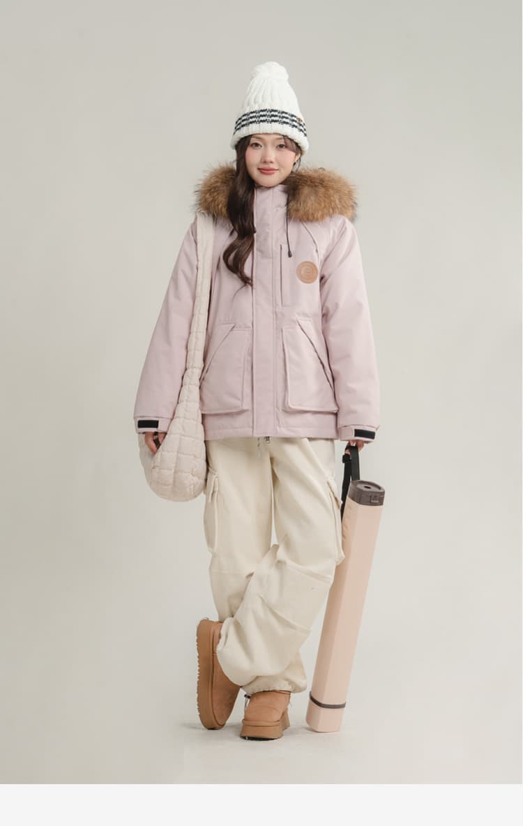 デート服 もこもこファー付きカジュアルダウン