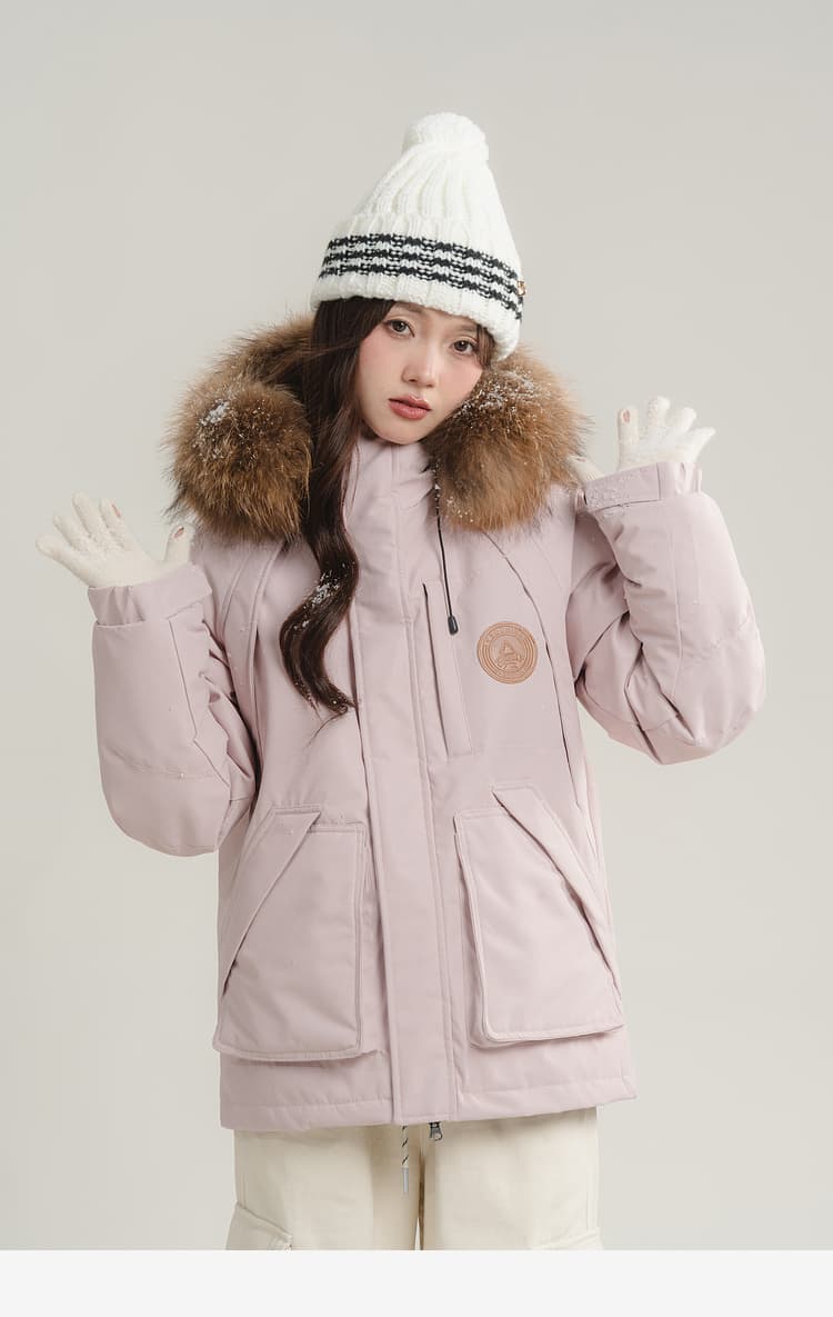 デート服 もこもこファー付きカジュアルダウン