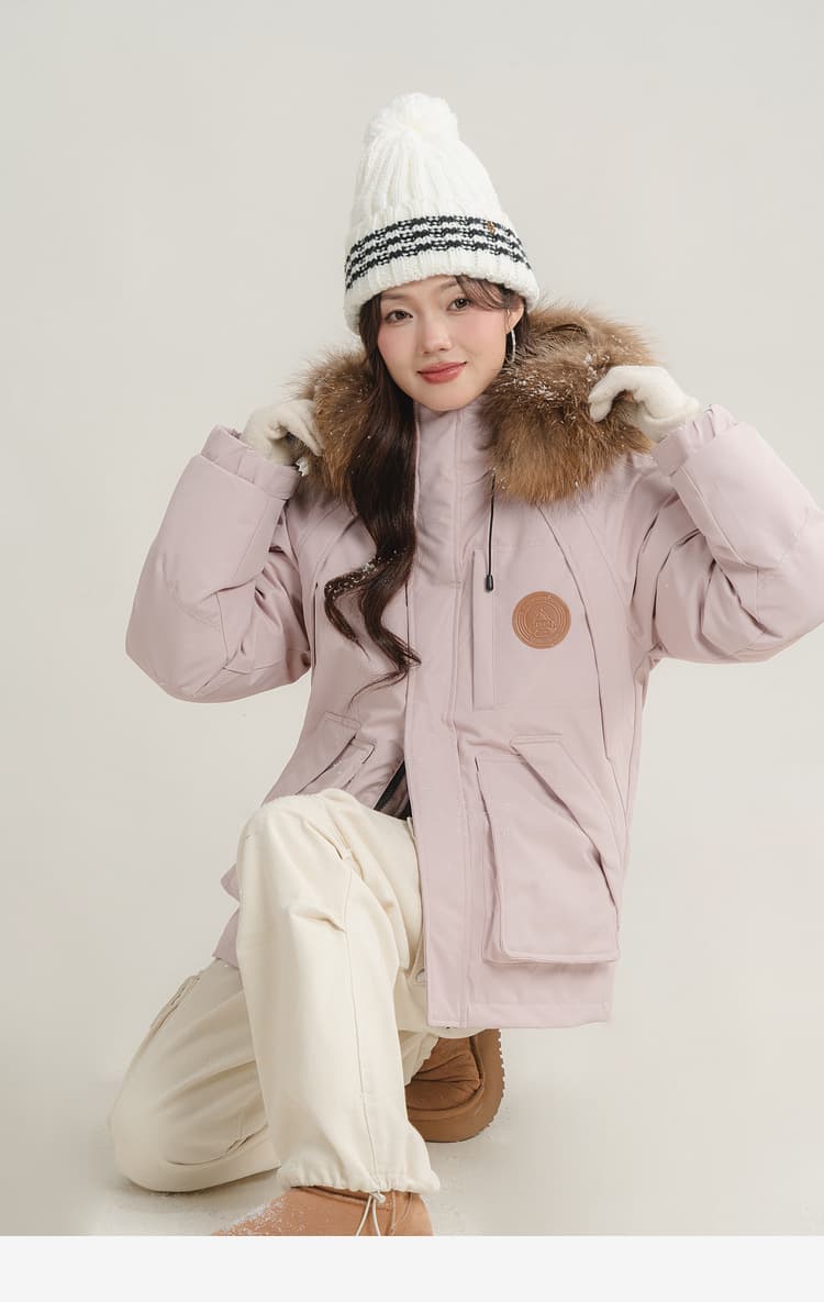 デート服 もこもこファー付きカジュアルダウン