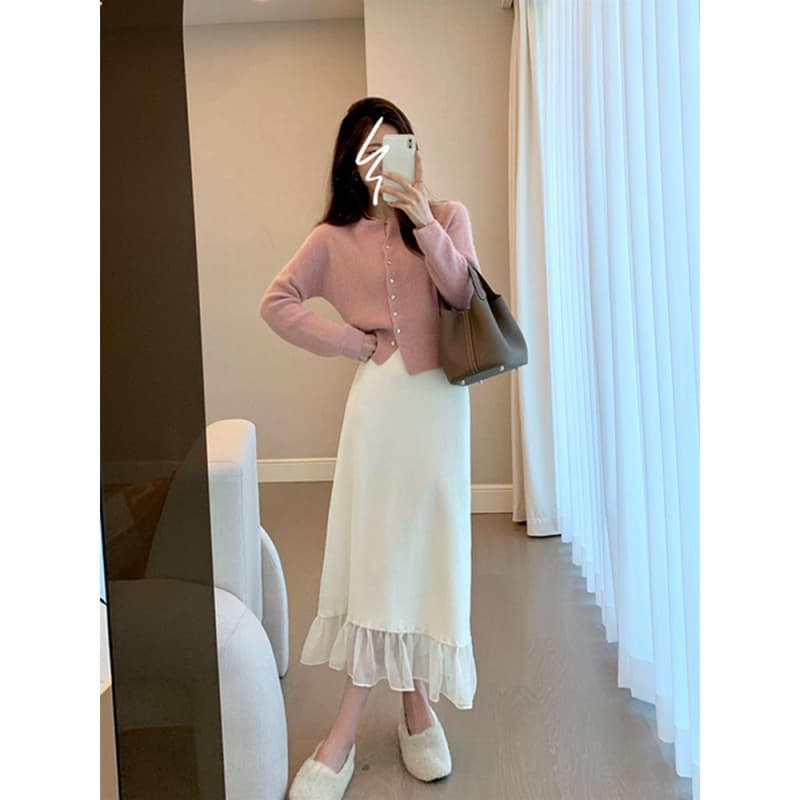 デート服秋のデート 秋冬長袖 ブニットカーディガン ゆったりトップス