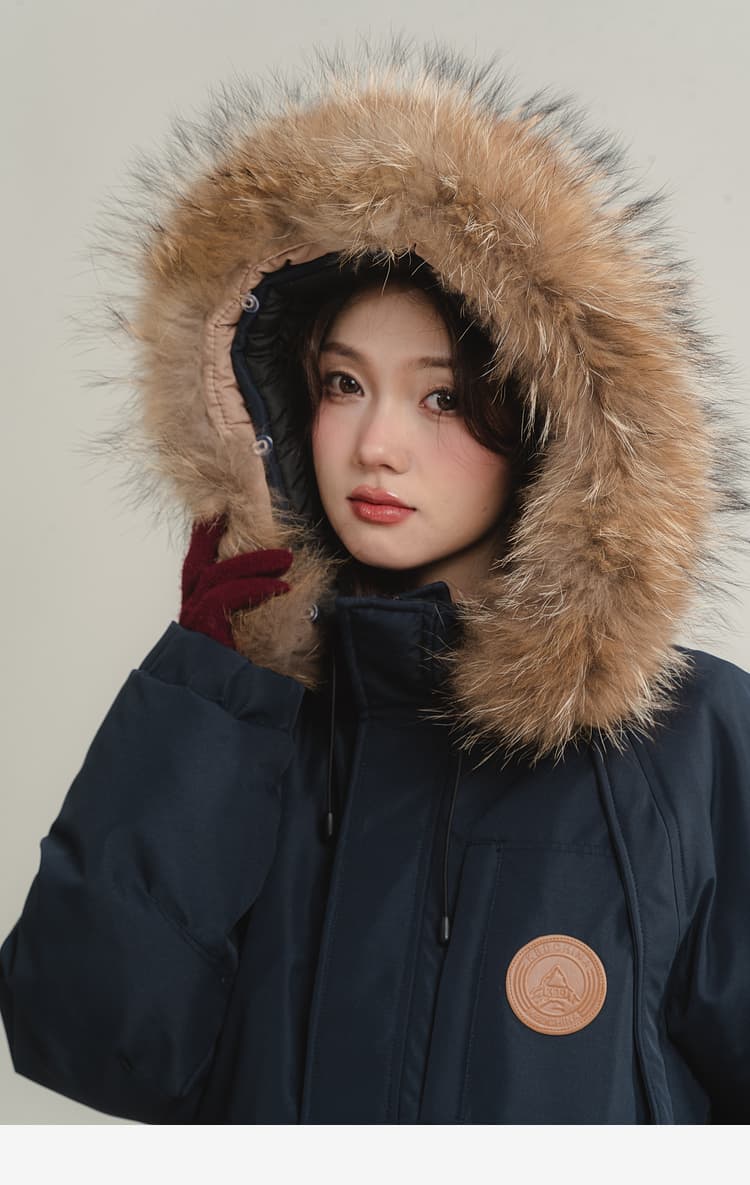 デート服 もこもこファー付きカジュアルダウン